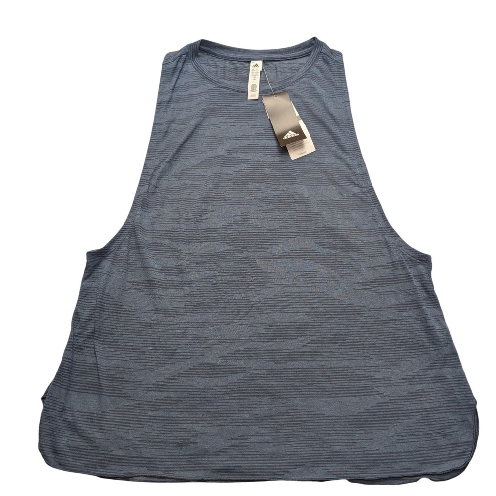 NWT Adidas Tank Top Womens Large Blue Climacool Racerback BK2638
